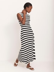 Mint Velvet Blue Stripe Knit Midi Dress - Image 6 of 8