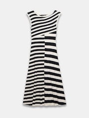 Mint Velvet Blue Stripe Knit Midi Dress - Image 7 of 8