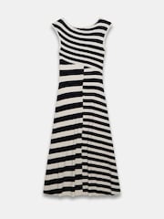 Mint Velvet Blue Stripe Knit Midi Dress - Image 8 of 8