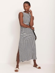 Mint Velvet Blue Striped Jersey Maxi Dress - Image 5 of 8