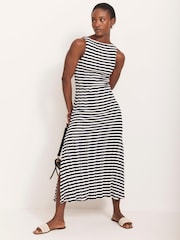 Mint Velvet Blue Striped Jersey Maxi Dress - Image 7 of 8