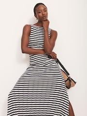 Mint Velvet Blue Striped Jersey Maxi Dress - Image 8 of 8