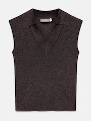Mint Velvet Brown Sleeveless Knit Top - Image 5 of 6