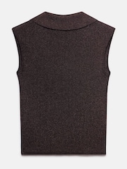 Mint Velvet Brown Sleeveless Knit Top - Image 6 of 6