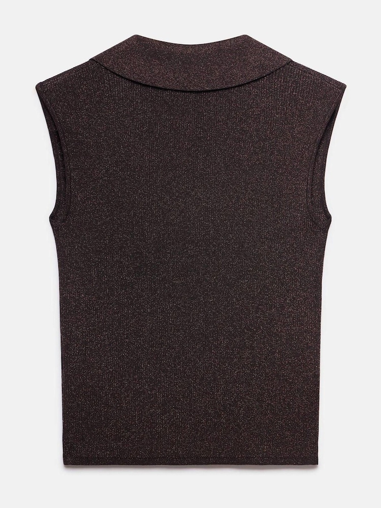 Mint Velvet Brown Sleeveless Knit Top - Image 6 of 6 Mint Velvet Brown Sleeveless Knit Top - Image 6 of 6