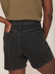 Mint Velvet Black Washed Denim 100% Cotton Shorts - Image 4 of 7