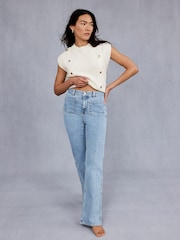 Mint Velvet Blue Relaxed Straight Jeans - Image 5 of 7