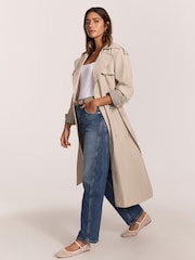 Mint Velvet Natural Double Breasted Trench Coat - Image 4 of 9