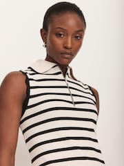 Mint Velvet Natural Striped Sleeveless Mini Dress - Image 3 of 7