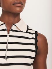 Mint Velvet Natural Striped Sleeveless Mini Dress - Image 5 of 7