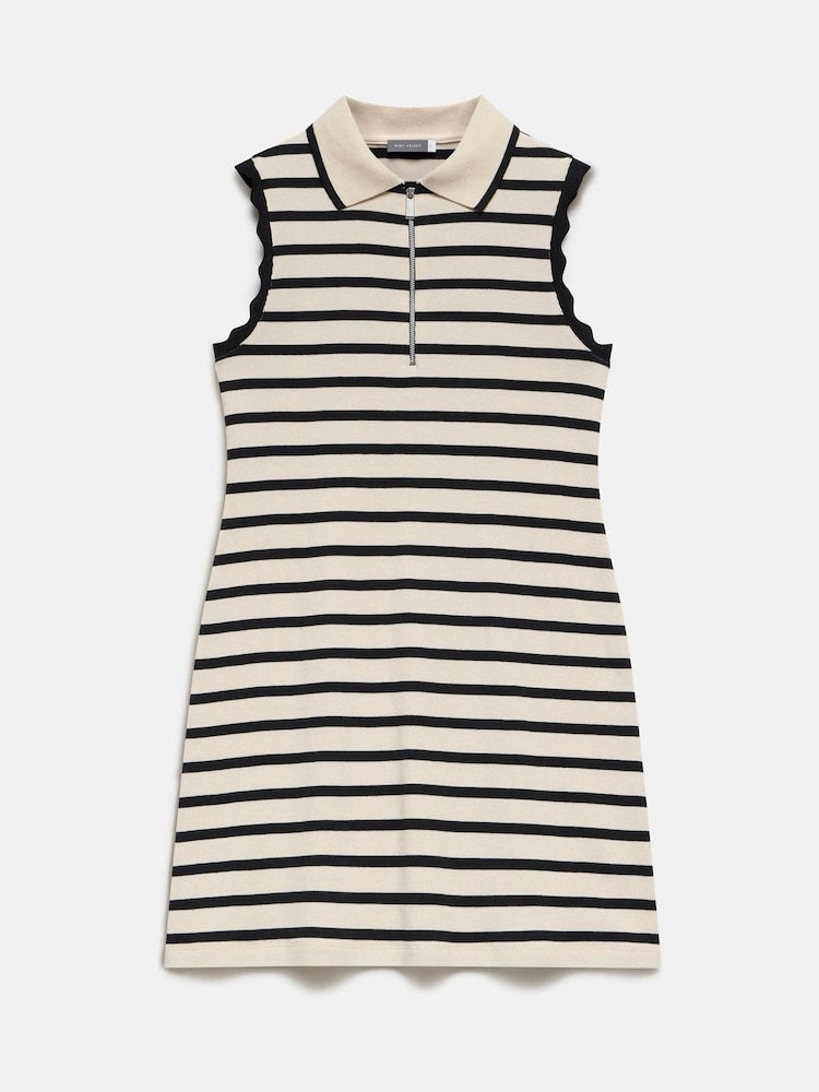 Mint Velvet Natural Striped Sleeveless Mini Dress - Image 6 of 7