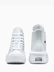 Converse Blue Chuck Taylor Teen Leather Fleece Lining Move High Trainers - Image 5 of 8