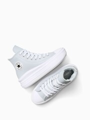 Converse Blue Chuck Taylor Teen Leather Fleece Lining Move High Trainers - Image 6 of 8