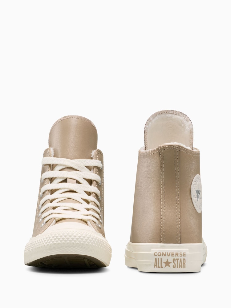 Buy Converse Brown Chuck Taylor Teen Fleece Lining High  display picture 1