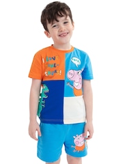 Character Blue Peppa Pig George Pig And Dinosaur T-Shirt And Shorts Outfit Set - Image 7 of 12