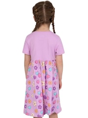 Character Purple Girls Peppa Pig Short Sleeve 100% Cotton Dress - Image 10 of 11