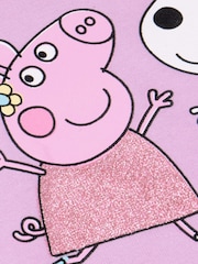 Character Purple Girls Peppa Pig Short Sleeve 100% Cotton Dress - Image 4 of 11