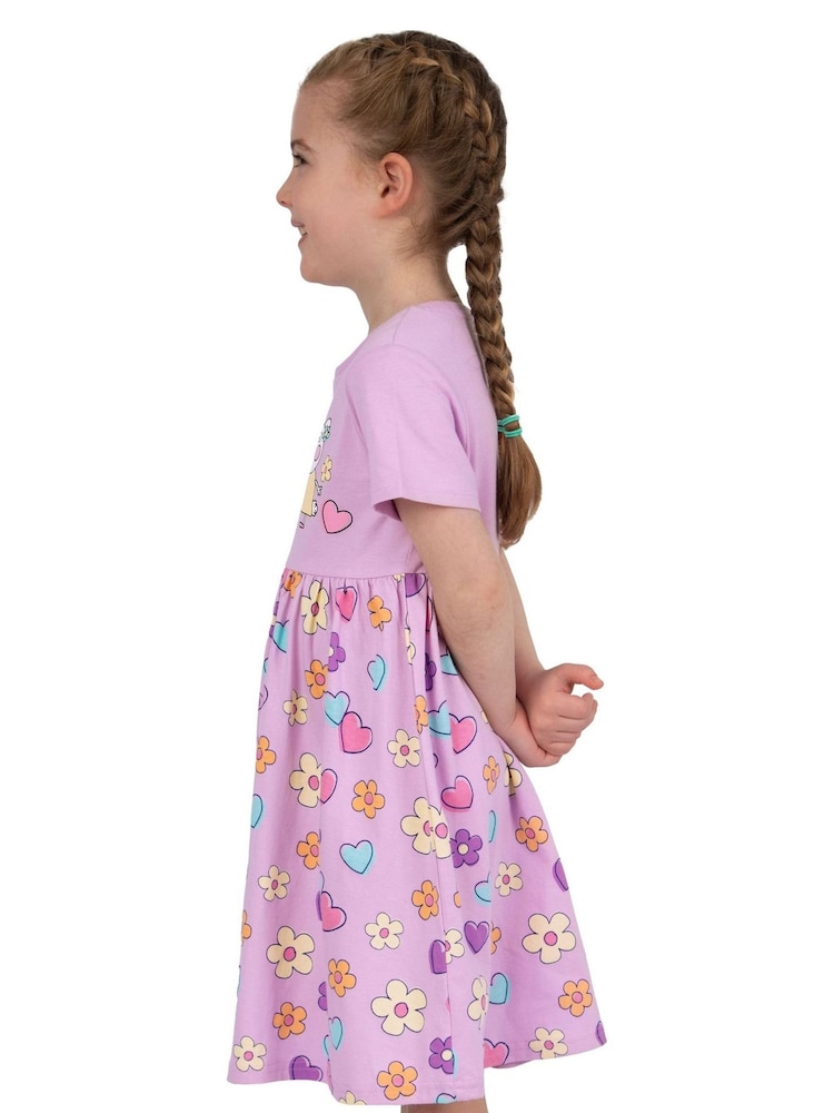 Character Girls Peppa Pig Short Sleeve 100% Cotton Dress - Image 9 of 11