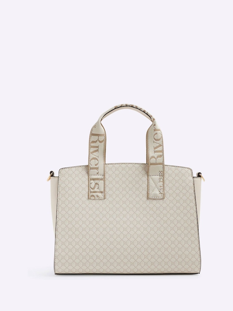 River Island Cream Webbing Handle Tote Bag - Image 2 of 6 River Island Cream Webbing Handle Tote Bag - Image 2 of 6