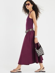 River Island Red Scoop Poplin Mix Dress - Image 2 of 4