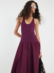 River Island Red Scoop Poplin Mix Dress - Image 3 of 4