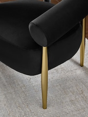 Soft Velvet Black Aire Metal Accent Chair - Image 2 of 9
