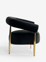 Soft Velvet Black Aire Metal Accent Chair - Image 7 of 9