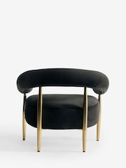 Soft Velvet Black Aire Metal Accent Chair - Image 8 of 9
