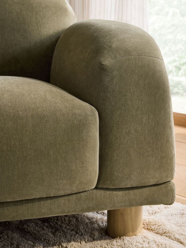 Relaxed Chenille Olive Green Avery Accent Chair - Image 2 of 10 Relaxed Chenille Olive Green Avery Accent Chair - Image 2 of 10