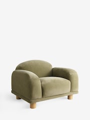 Relaxed Chenille Olive Green Avery Accent Chair - Image 6 of 10