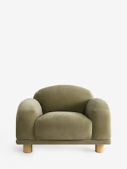 Relaxed Chenille Olive Green Avery Accent Chair - Image 7 of 10