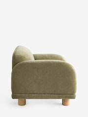 Relaxed Chenille Olive Green Avery Accent Chair - Image 8 of 10