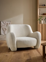 Teddy Shearling Natural Fergus Snuggle Chair - Image 1 of 9