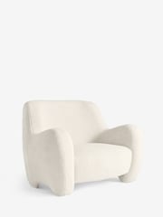 Teddy Shearling Natural Fergus Snuggle Chair - Image 3 of 9