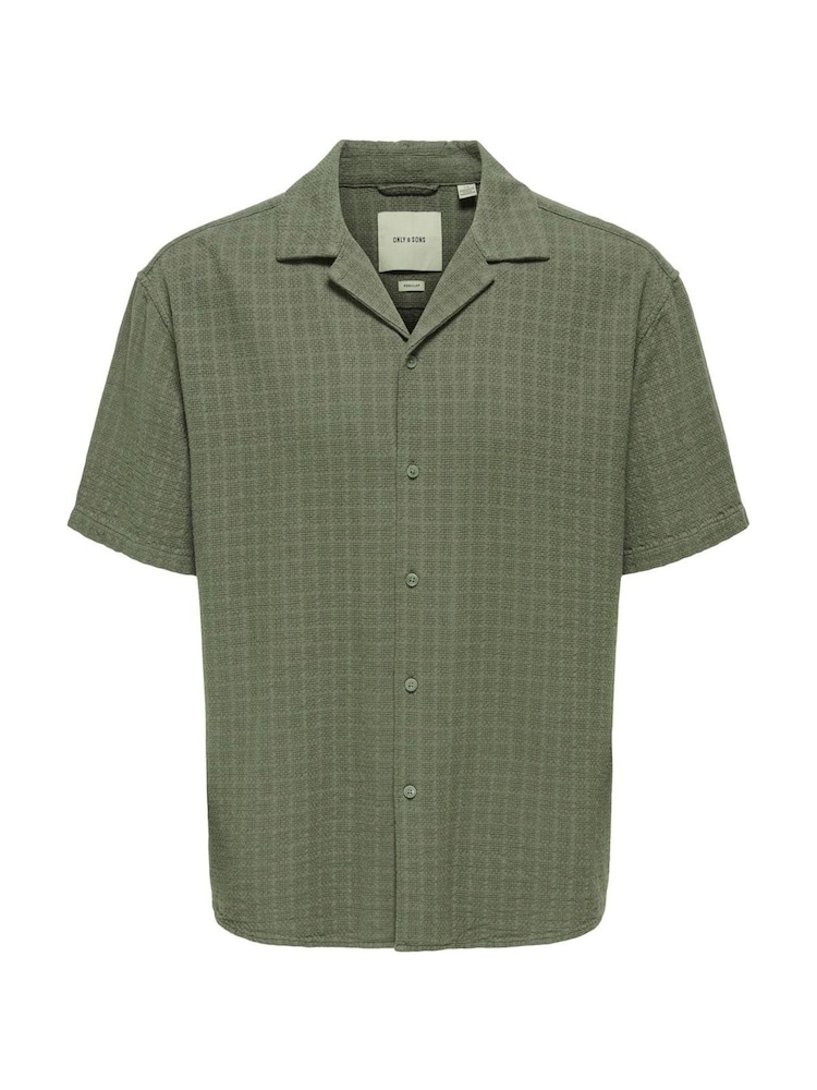 Only & Sons Brown Linen Resort Shirt - Image 1 of 2