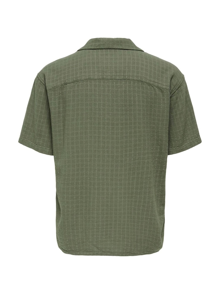 Only & Sons Brown Linen Resort Shirt - Image 2 of 2