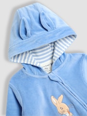 JoJo Maman Bébé Blue Peter Rabbit Velour Hooded All-In-One - Image 3 of 4
