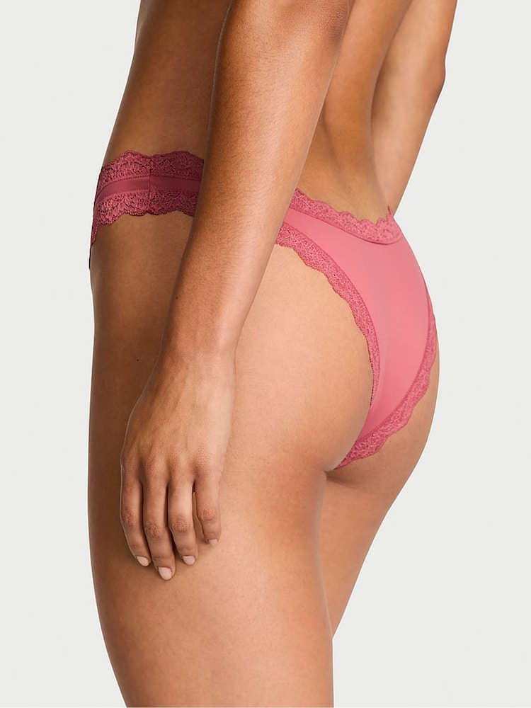 Victoria's Secret Seductive Rose Pink Lace Trim Brazilian Knickers - Image 2 of 3