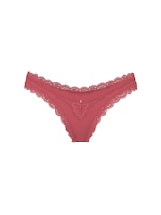 Victoria's Secret Seductive Rose Pink Lace Trim Brazilian Knickers - Image 3 of 3