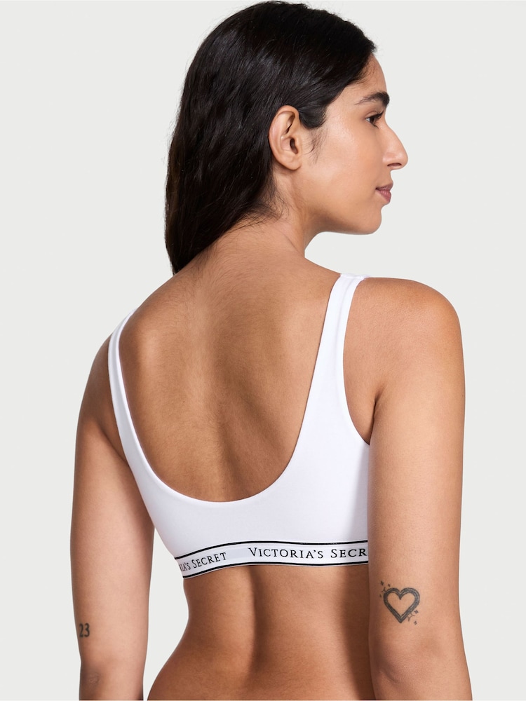 Victoria's Secret White Cotton Wireless Scoop Bralette - Image 2 of 3 Victoria's Secret White Cotton Wireless Scoop Bralette - Image 2 of 3