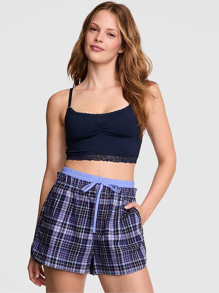 Victoria's Secret PINK Noir Navy Blue Boyfriend Pyjama Bottoms - Image 1 of 3