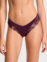 Victoria's Secret Winter Wine Red Cheeky Rose Lace Trim Knickers - Image 1 of 4