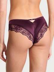 Victoria's Secret Winter Wine Red Cheeky Rose Lace Trim Knickers - Image 2 of 4