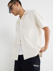 River Island Cream Crochet Luminis Embroidery Polo Shirt - Image 4 of 6