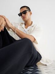 River Island Cream Crochet Luminis Embroidery Polo Shirt - Image 6 of 6