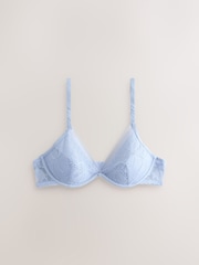 Blue Non Pad Plunge Lace Bra - Image 5 of 7