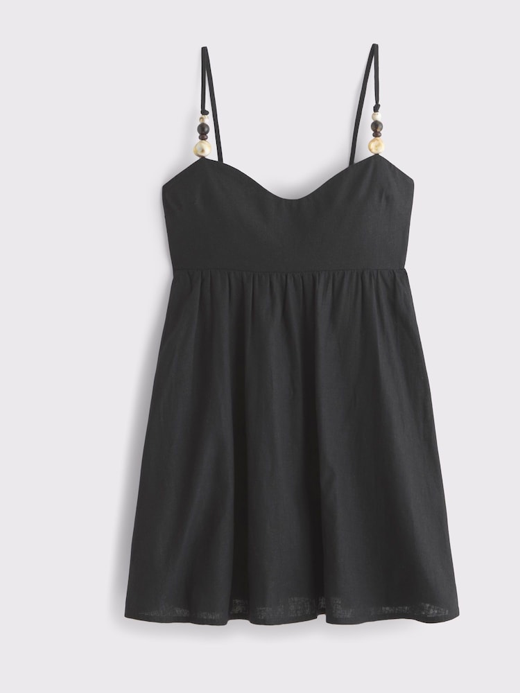 Abercrombie & Fitch Beaded Babydoll Skort Black Dress - Bild 1 von 2