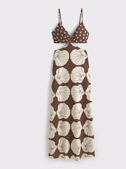 Abercrombie & Fitch Linen Cutout Slip Brown Maxi Dress - Bild 1 von 1