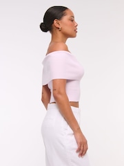 Abercrombie & Fitch Pink Off The Shoulder Fold Over Top - Imagem 2 de 6