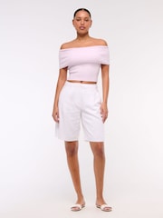 Abercrombie & Fitch Pink Off The Shoulder Fold Over Top - Imagem 3 de 6